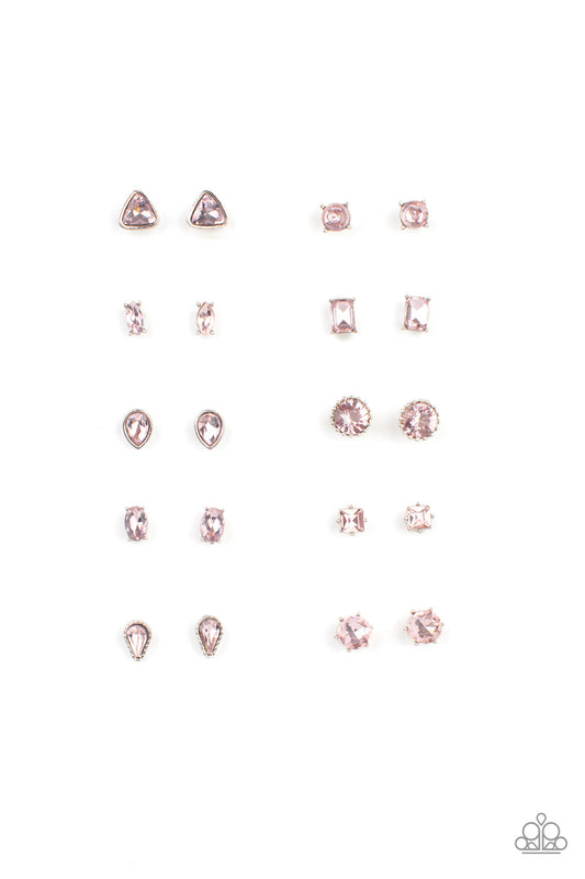 Paparazzi - Starlet Shimmer Glittery Pink Rhinestone Earring Kit