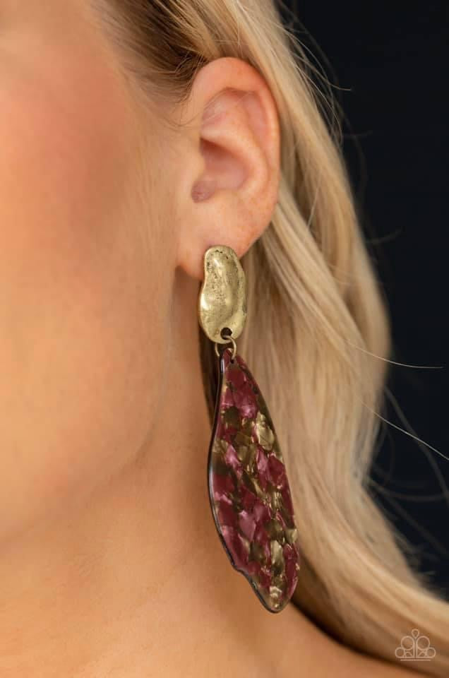 Paparazzi- Fish Out of Water - Brass Earrings