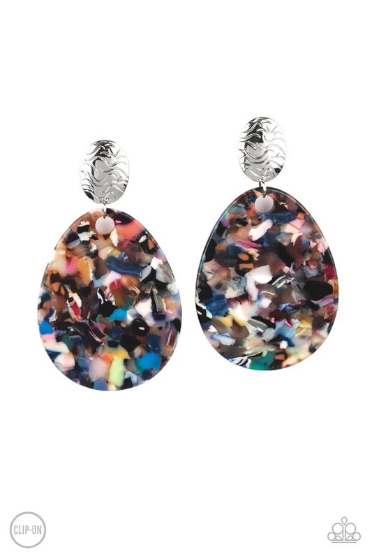 Paparazzi - Confetti Collage Multi-Color CLIP-ON Earrings