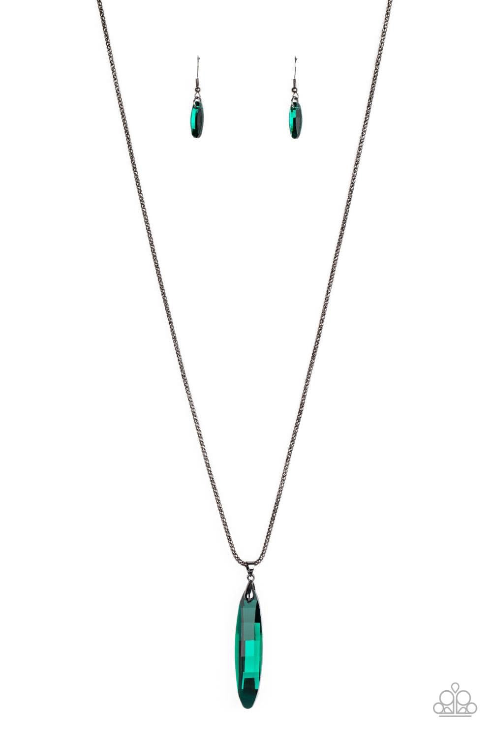 Paparazzi - Meteor Shower - Green Necklace