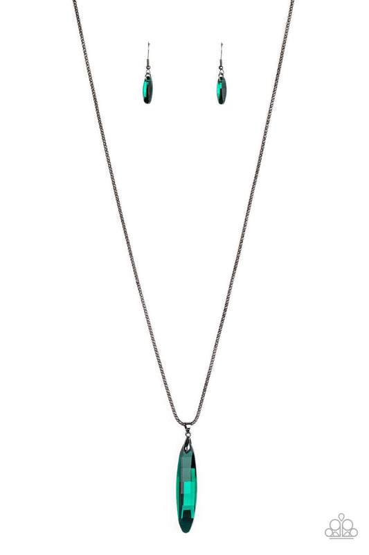 Paparazzi - Meteor Shower - Green Necklace