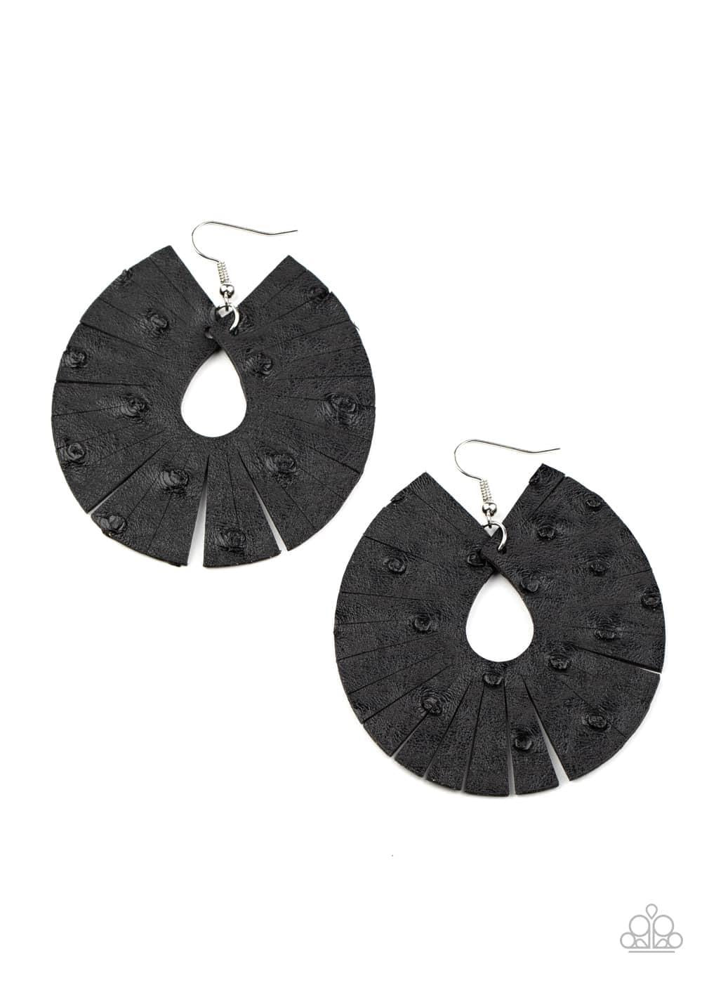 Paparazzi - Palm Islands Black Earrings