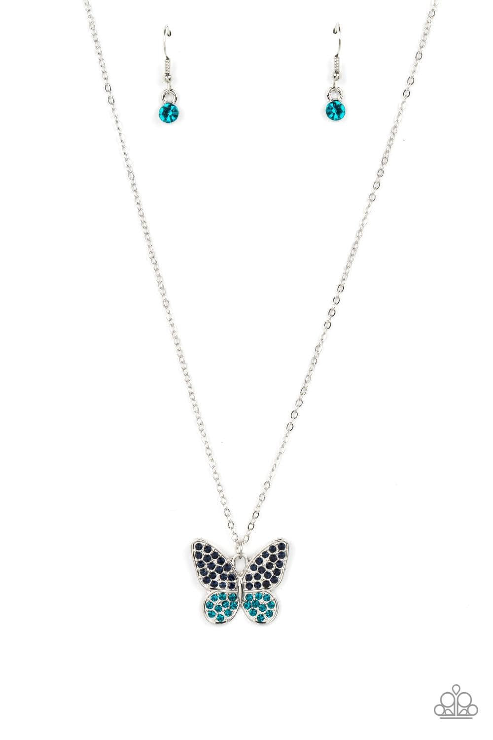 Paparazzi - Flutter Forte - Blue Necklace