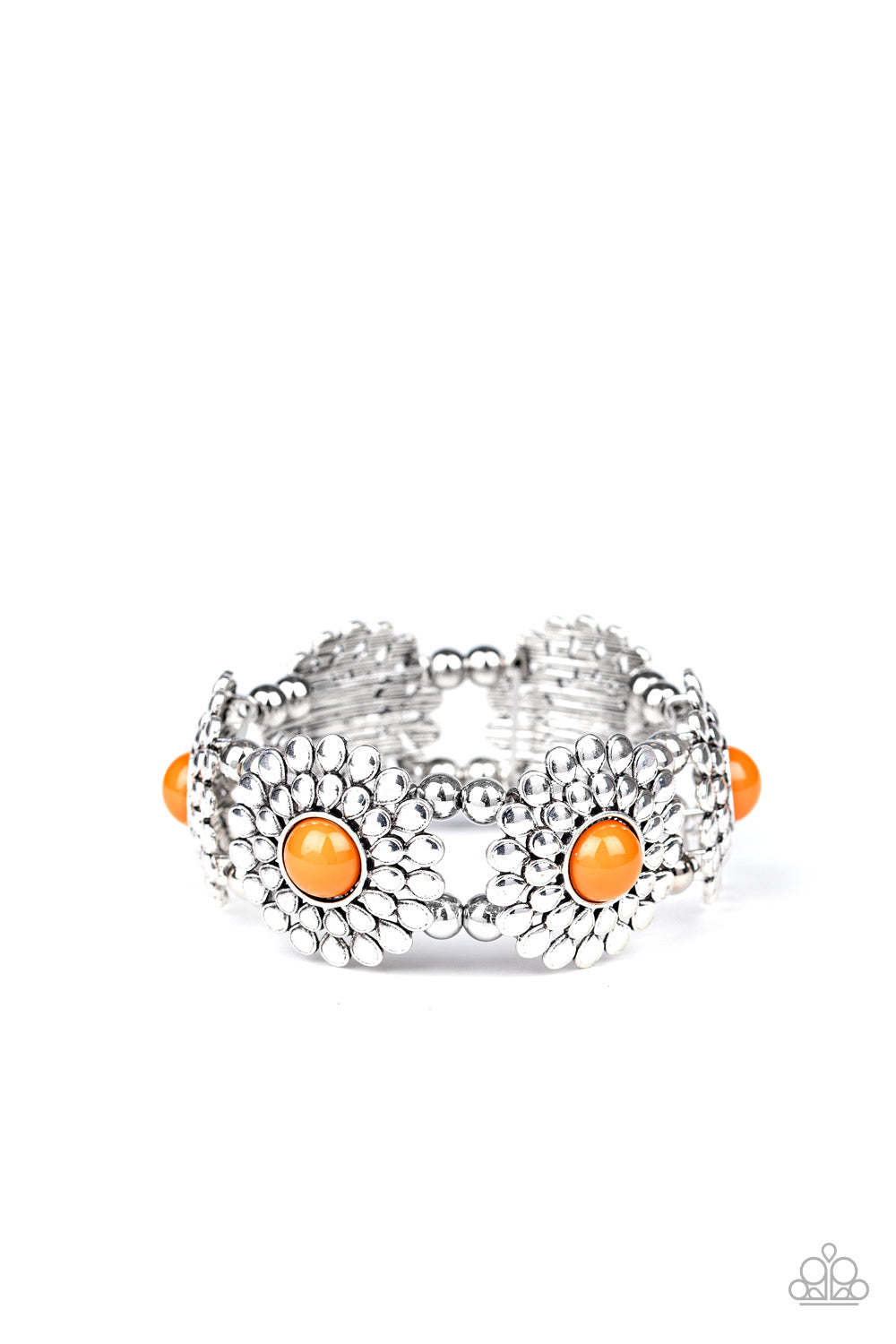 Paparazzi - Bountiful Blossoms - Orange Bracelet