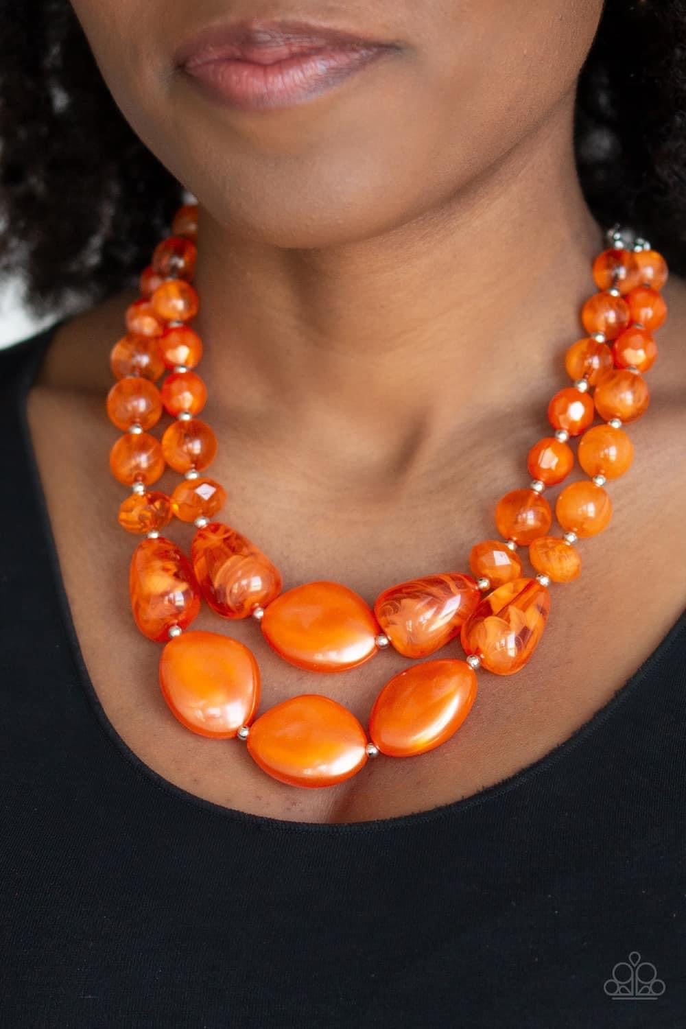 Paparazzi- Beach Glam Orange Necklace