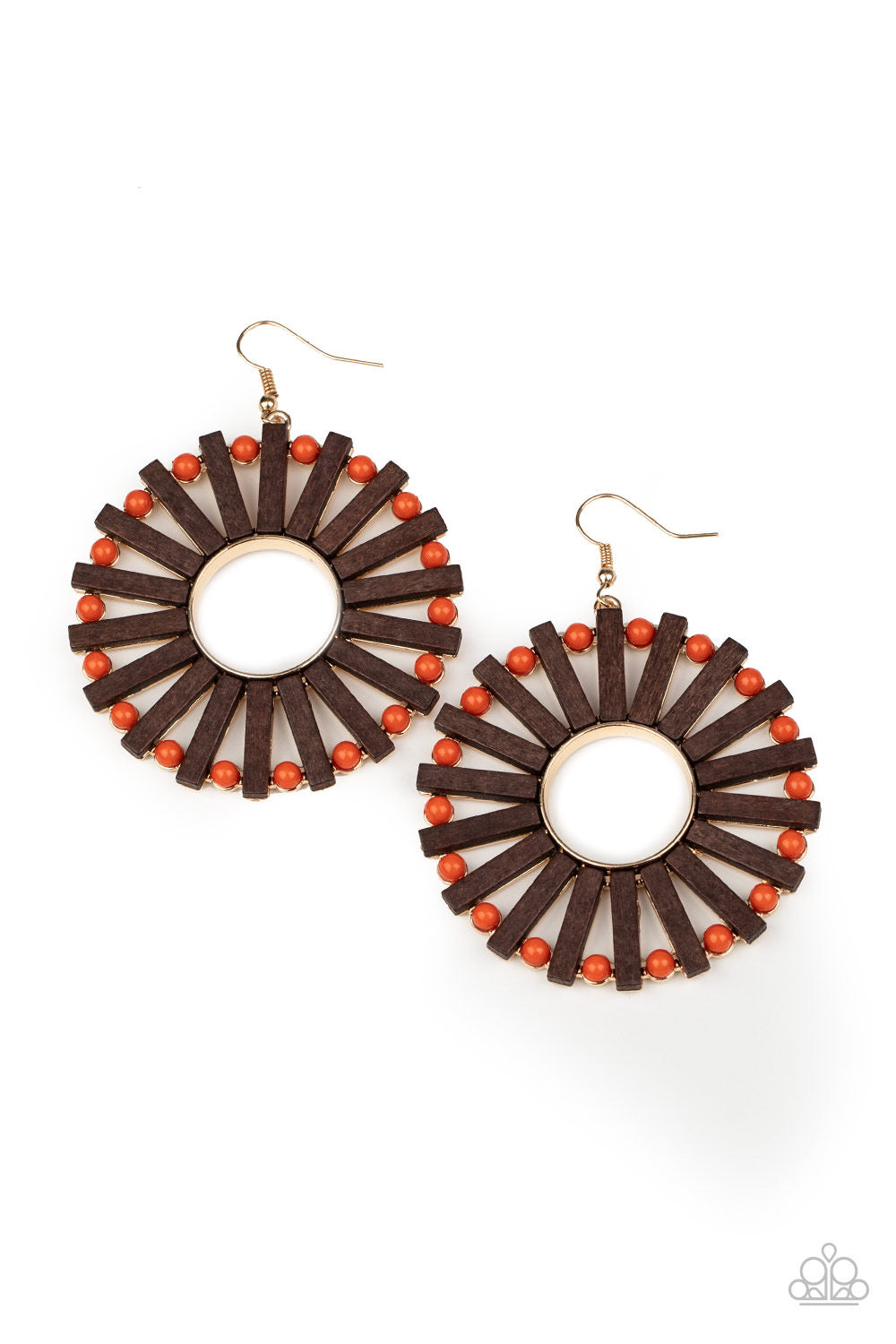 Paparazzi - Solar Flare Orange Earrings