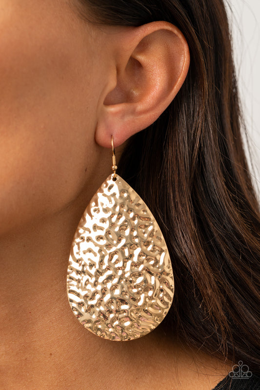 Paparazzi - Metallic Mirrors - Gold Earrings