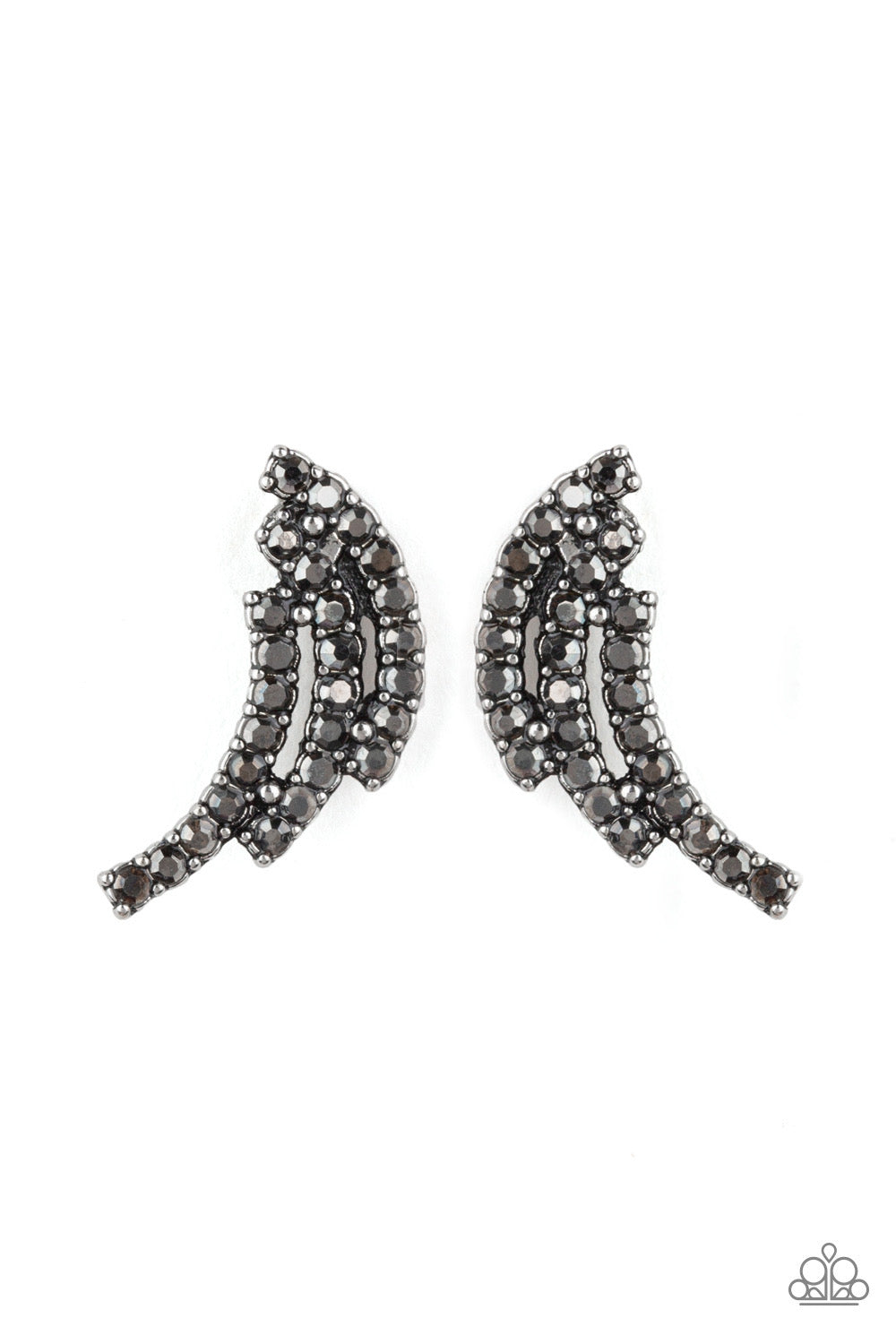 Paparazzi - Wing Bling - Silver Post Earrings