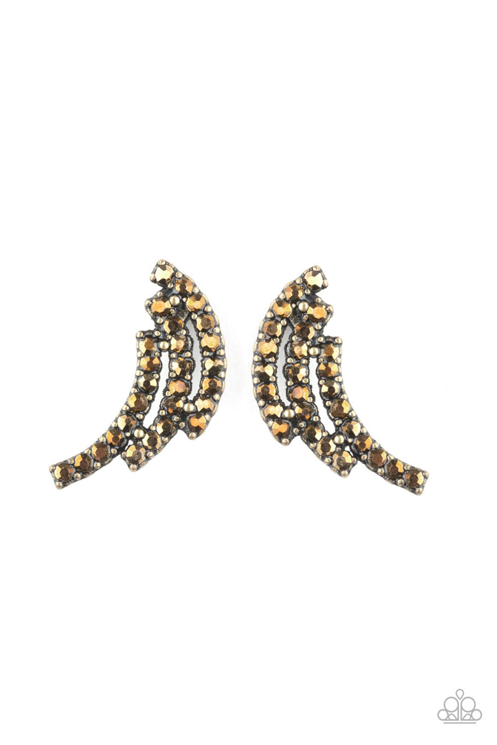 Paparazzi - Wing Bling - Brass Post Earrings