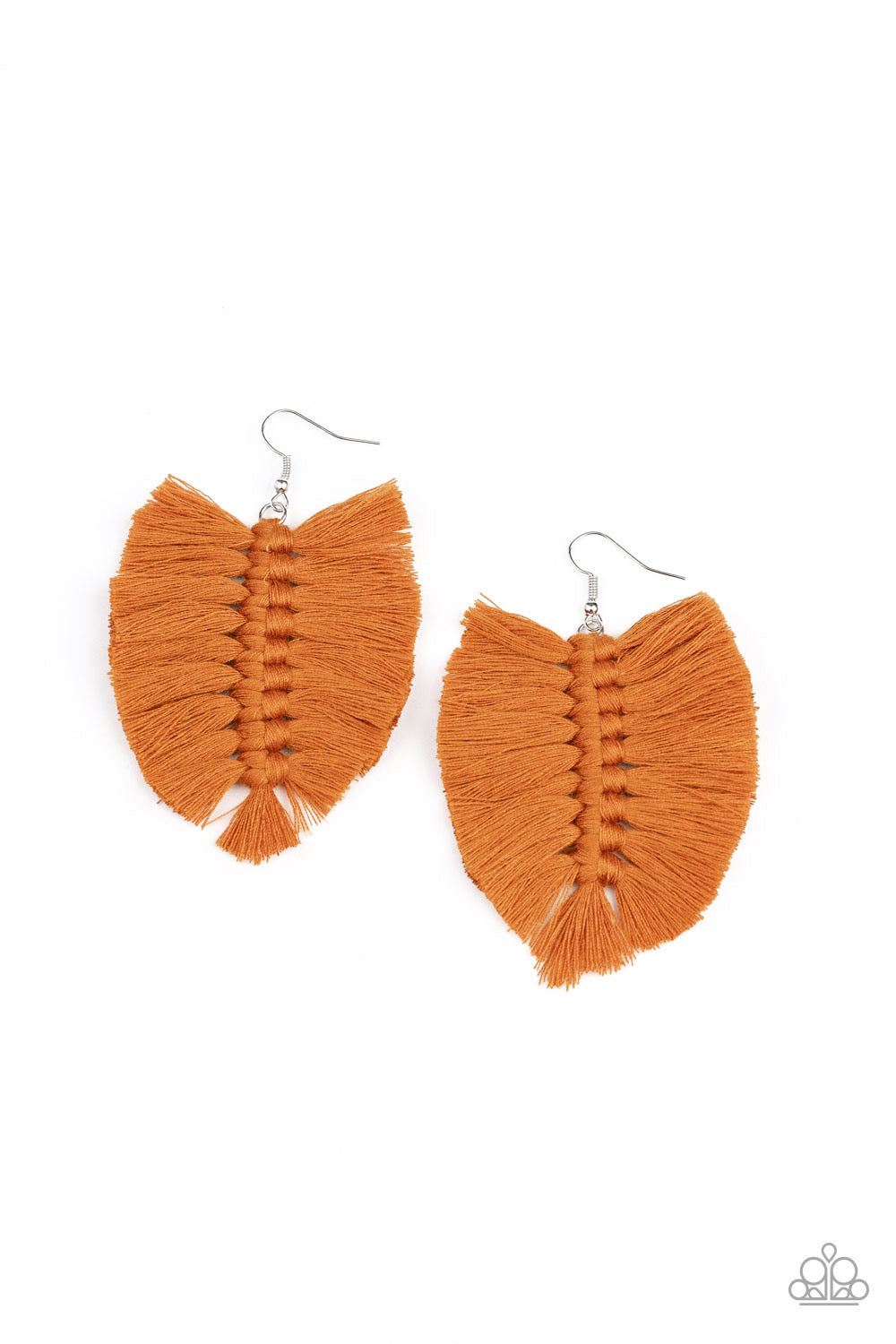 Paparazzi- Knotted Native Brown Earrings