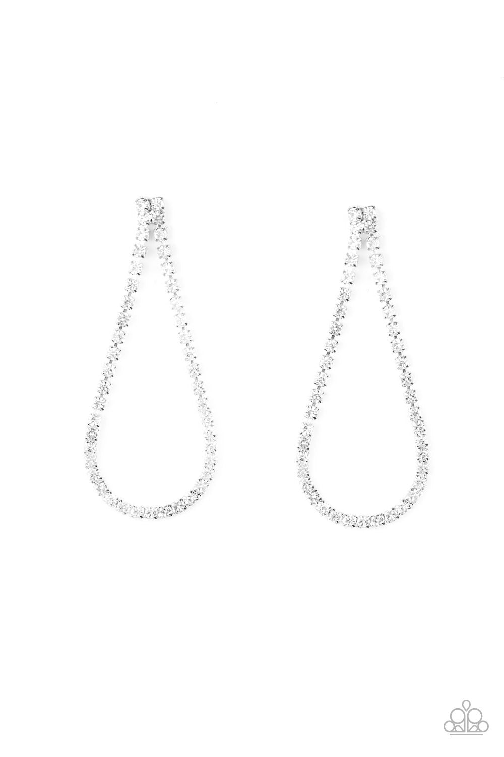 Paparazzi - Diamond Drops - White Post Earrings