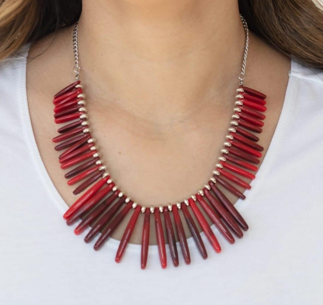 Paparazzi - Out of My Element - Red Necklace