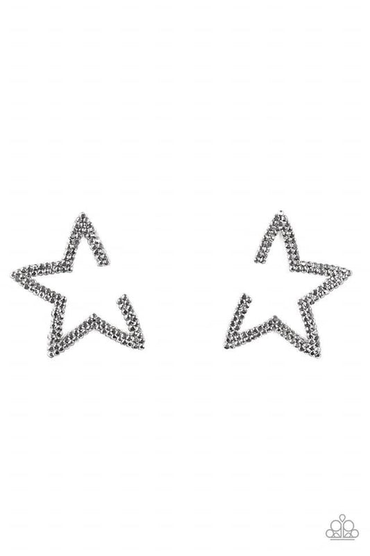 Paparazzi - Star Player Silver Post Earrings