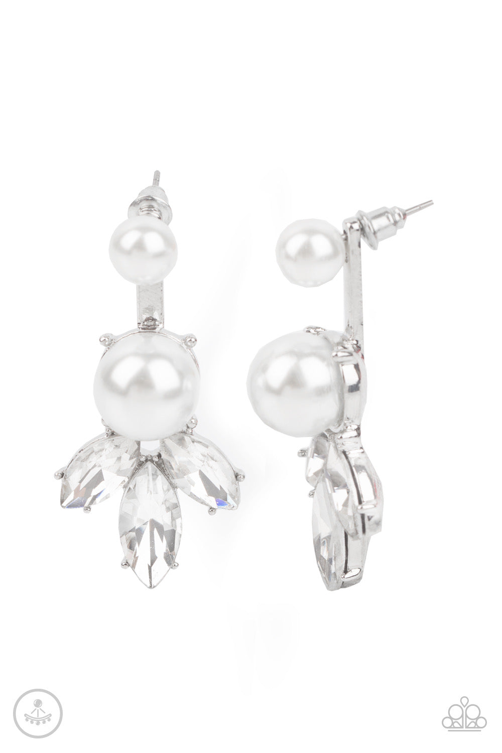 Paparazzi - Extra Elite White Post Earrings