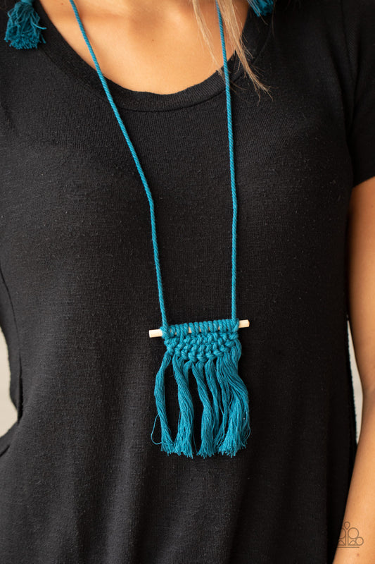 Paparazzi - Between You and MACRAME - Blue Necklace