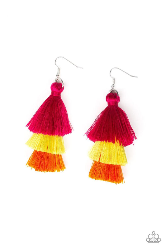 Paparazzi- Hold On To Your Tassel! - Multi Earrings