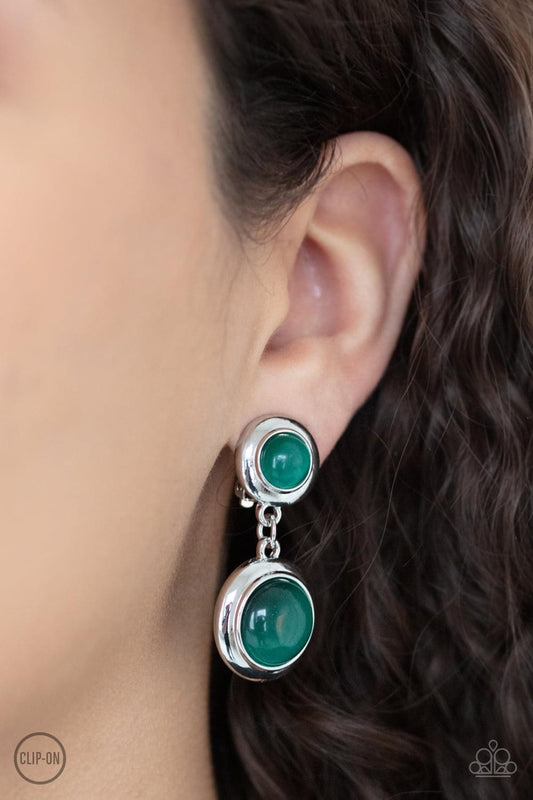 Paparazzi - Subtle Smolder Green Earrings