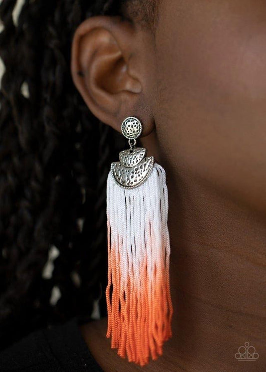 Paparazzi- Dip It Up Orange Earrings