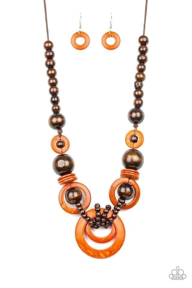 Paparazzi- Boardwalk Party - Orange Necklace