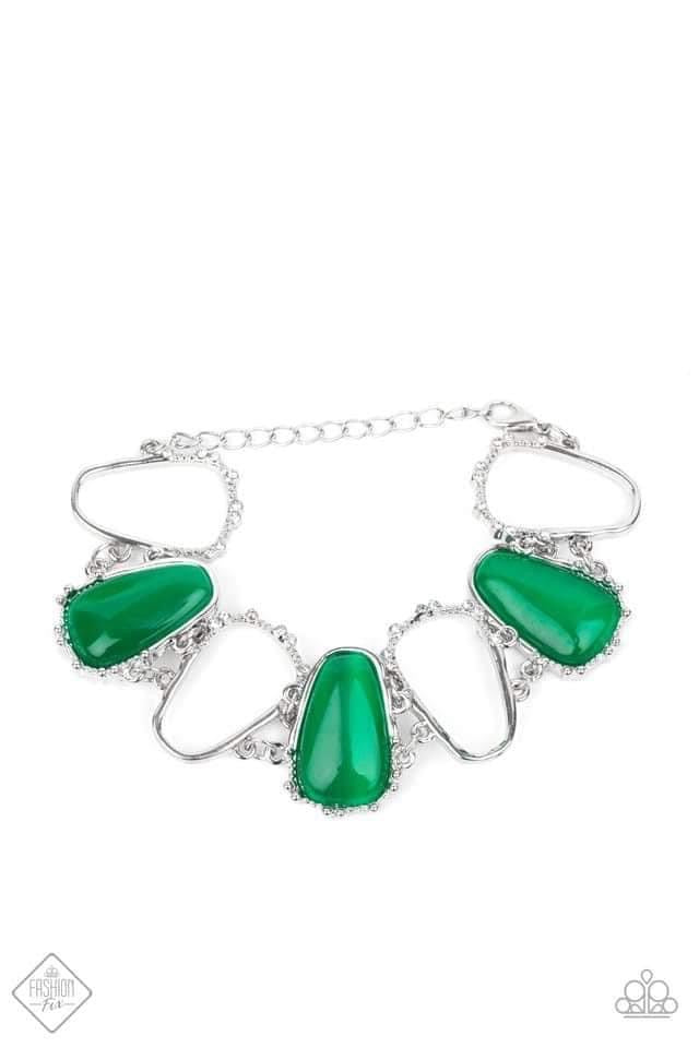 Paparazzi- Newport Princess - Green Necklace and Yacht Club Couture Green Bracelet Set