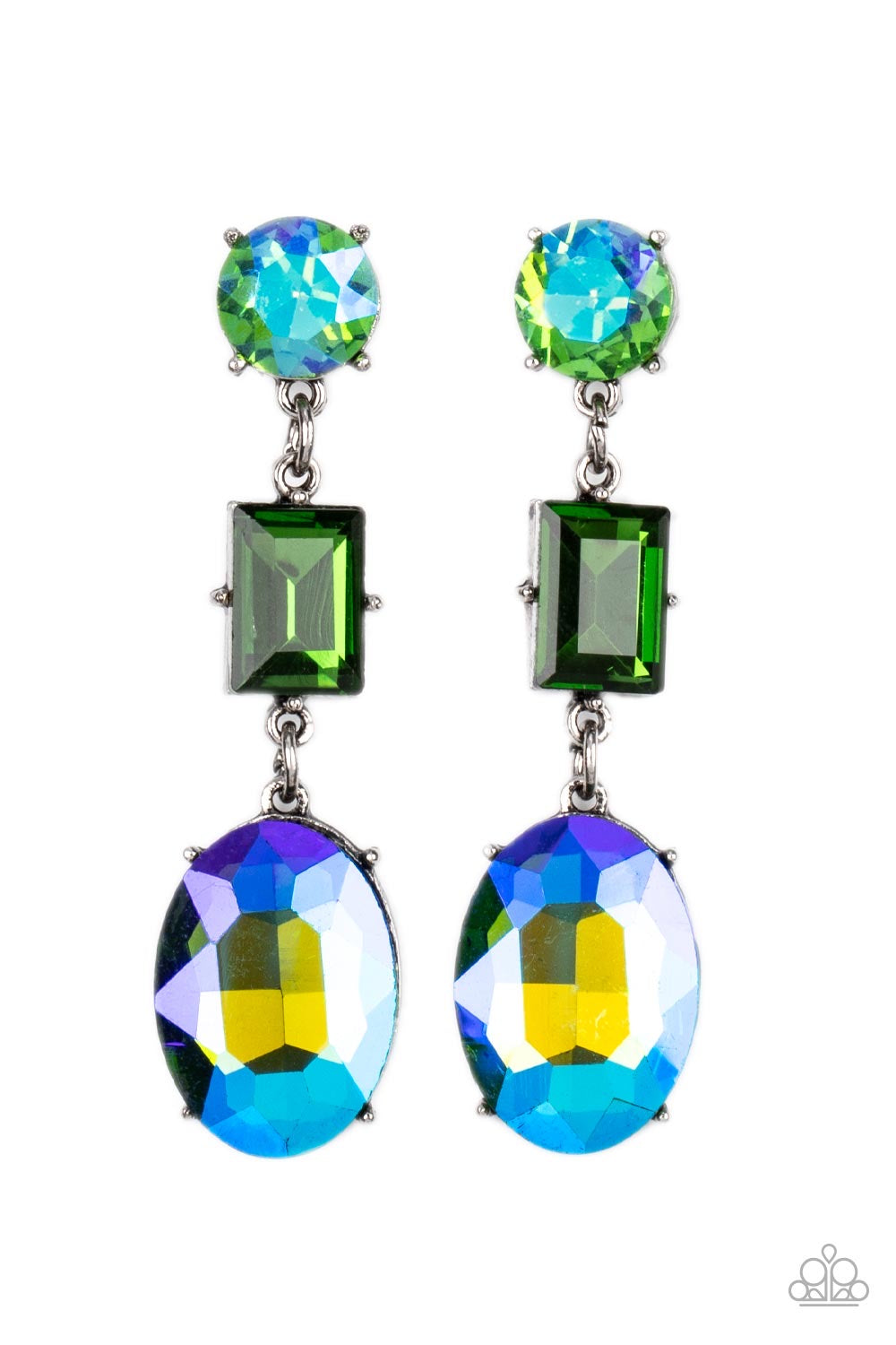 Paparazzi - Extra Envious - Green Post Earrings