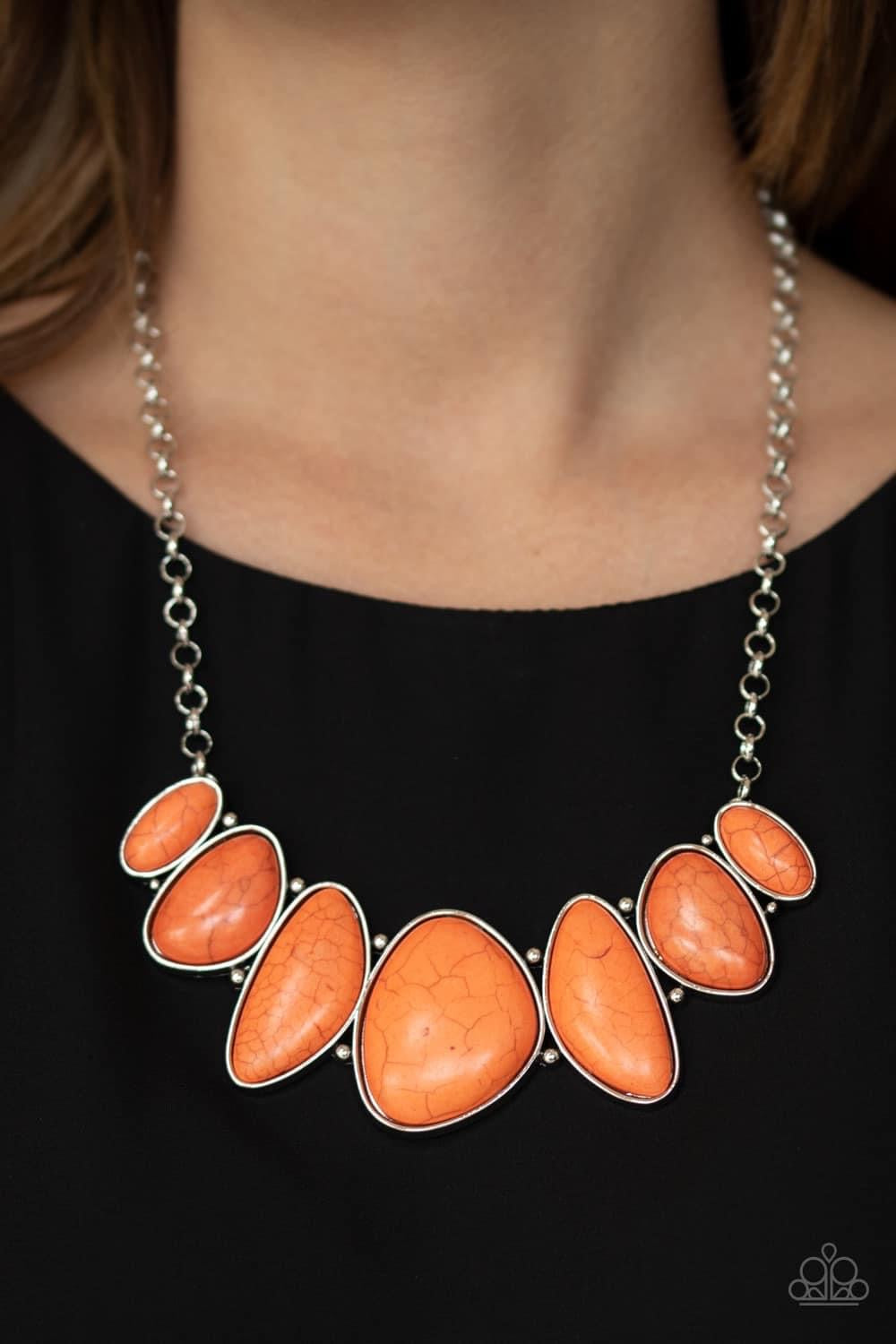 Paparazzi - Primitive Orange Necklace and Feel At  HOMESTEAD Orange Bracelet Set