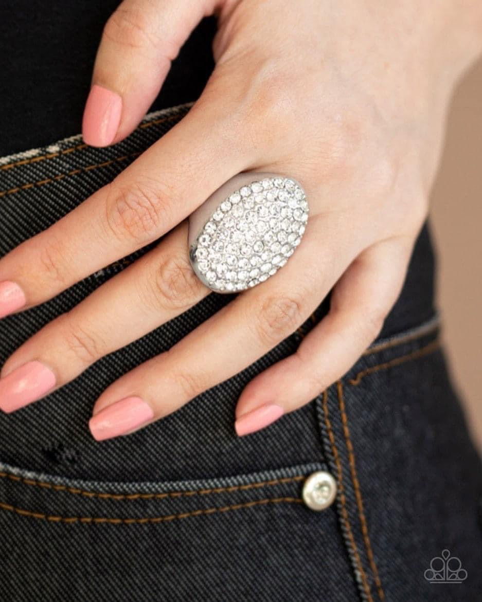 Paparazzi - Bling Scene White Ring