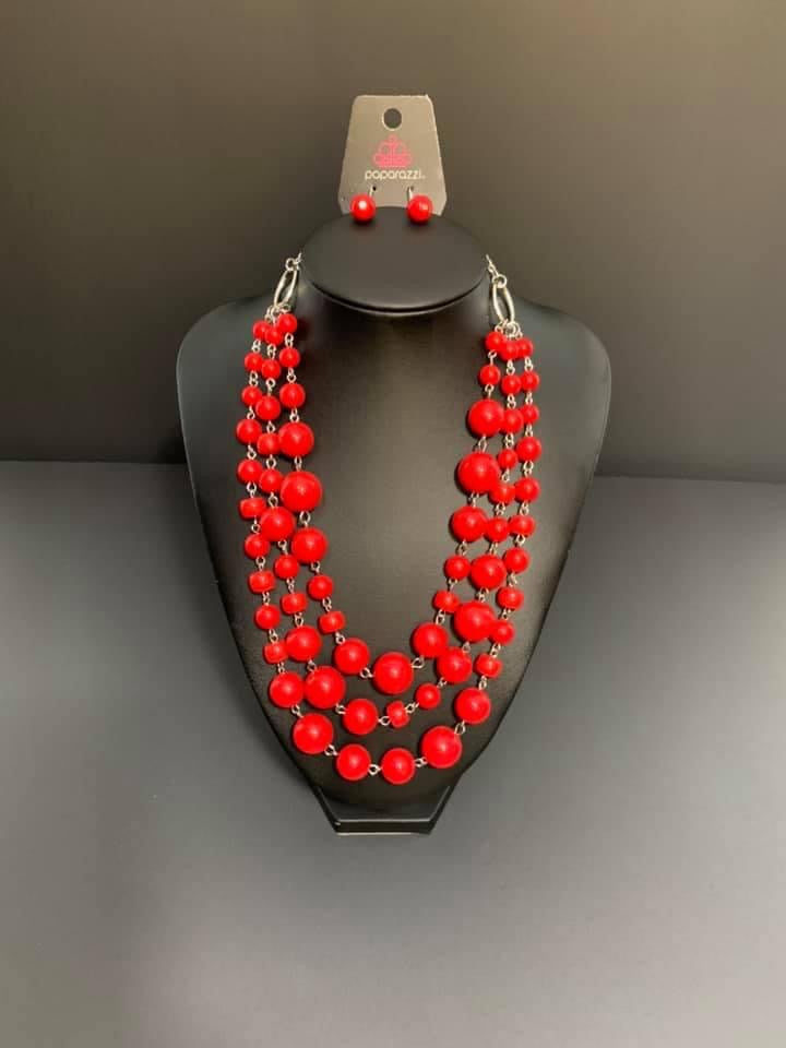 Paparazzi- Everyone Scatter! - Red Necklace