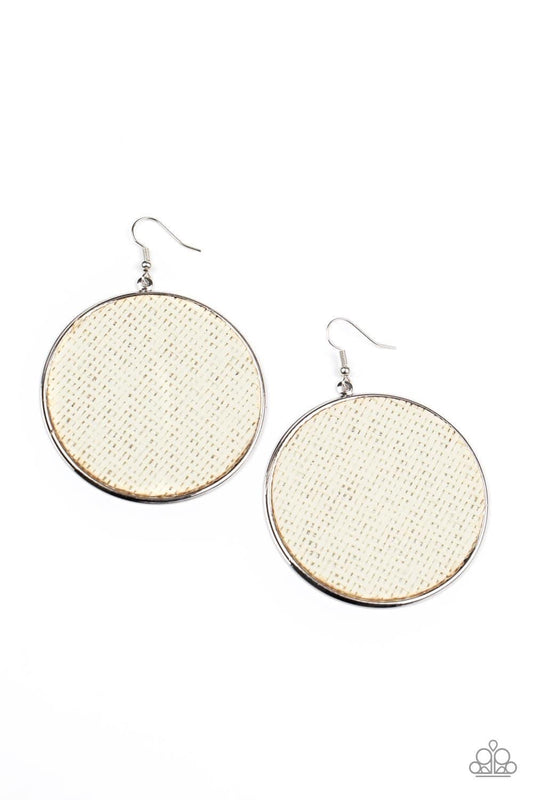 Paparazzi - Wonderfully Woven - White Earrings