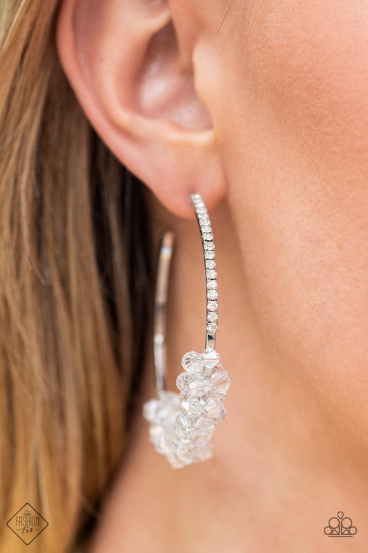 Paparazzi - BUBBLE-BURSTING BLING - WHITE Earrings