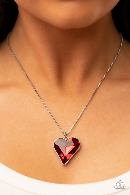 Paparazzi - Lockdown My Heart - Red Necklace