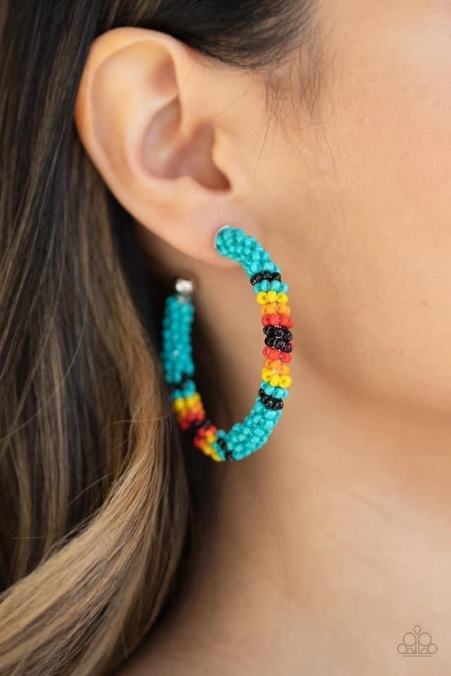 Paparazzi - Bodaciously Beaded - Blue Earrings