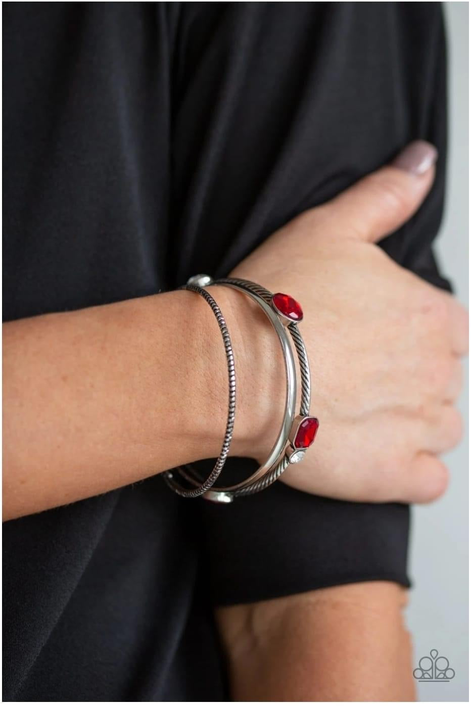 Paparazzi - City Slicker Sleek - Red Bracelet