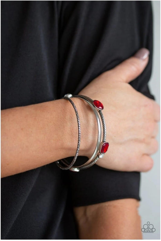 Paparazzi - City Slicker Sleek - Red Bracelet