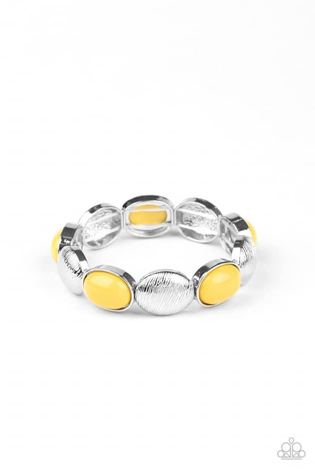 Paparazzi - Decadently Dewy Yellow Bracelet