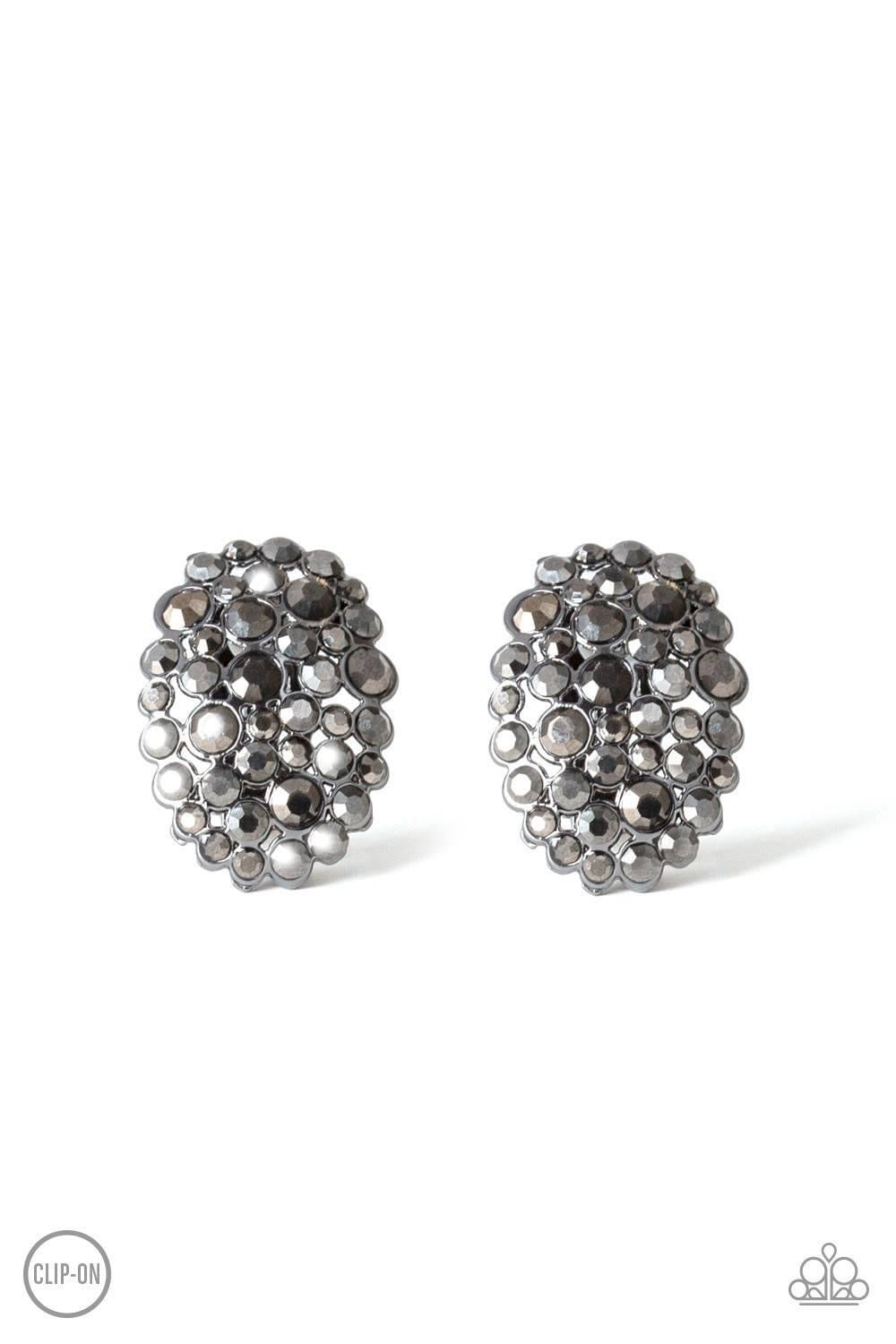 Paparazzi- Daring Dazzle Black Post Earrings