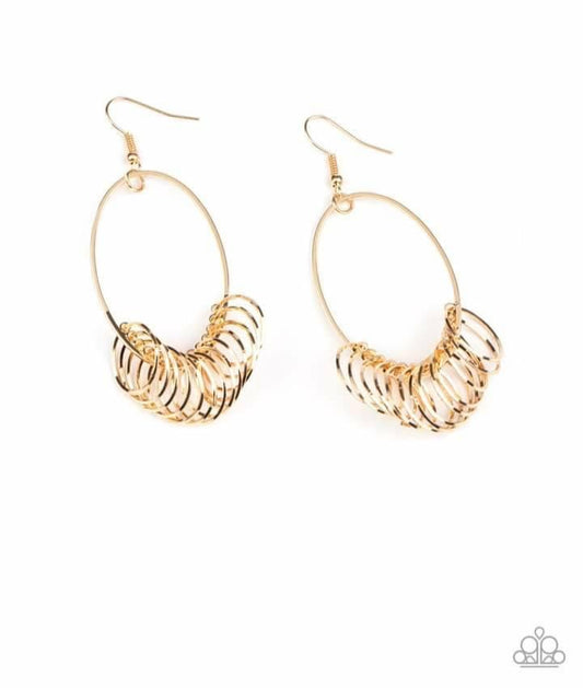 Paparazzi - Halo Effect Gold Earrings