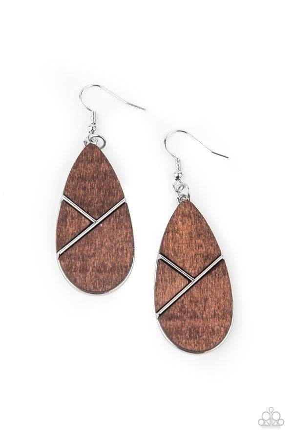 Paparazzi- Sequoia Forest-Brown Earrings