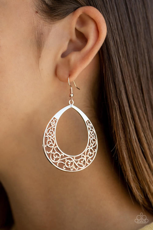 Paparazzi - Vineyard Venture Rose Gold Earrings