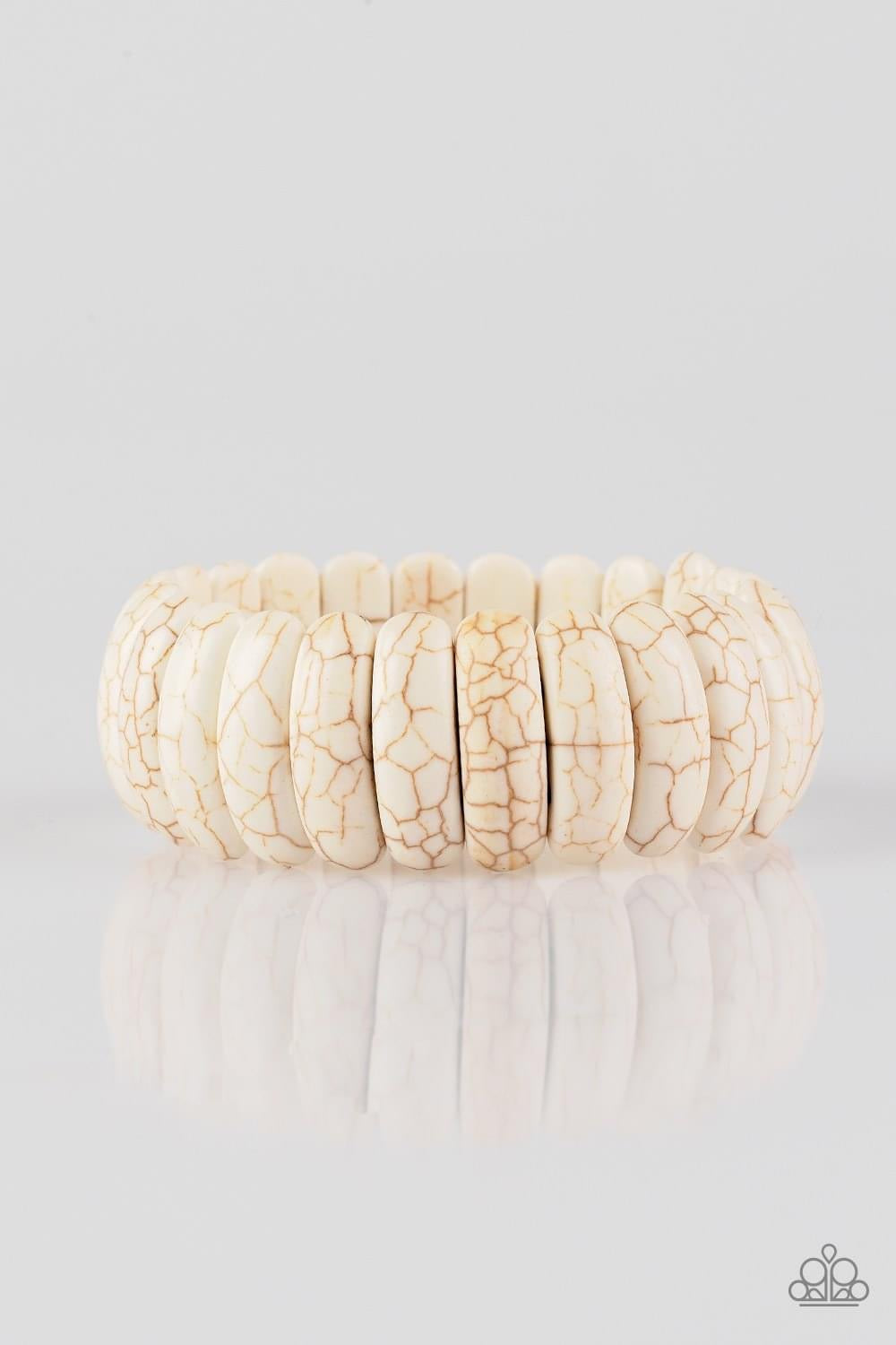 Paparazzi - Peacefully Primal White Bracelet