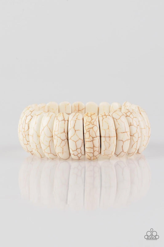 Paparazzi - Peacefully Primal White Bracelet