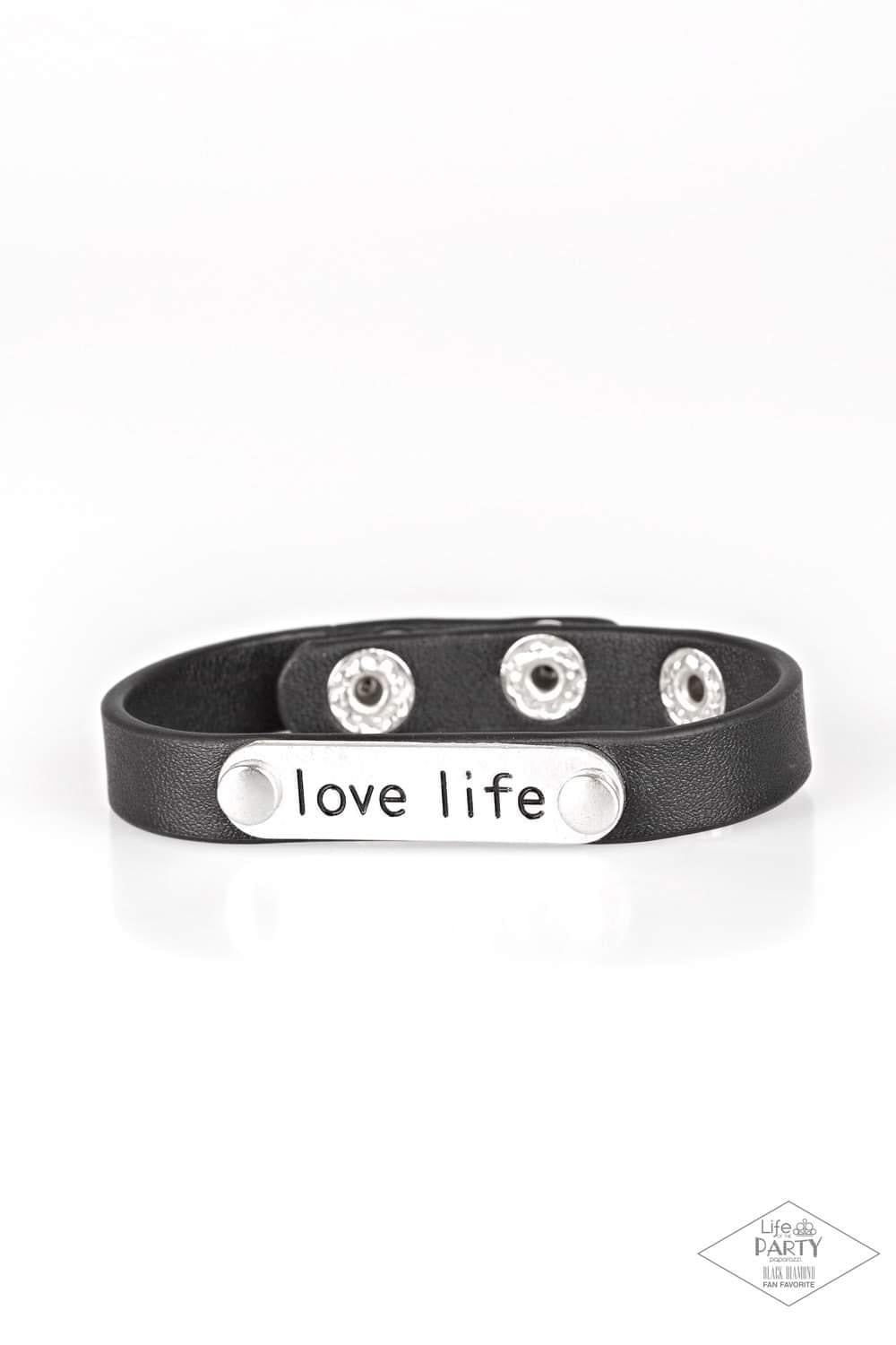 Paparazzi - Love Life Black Bracelet