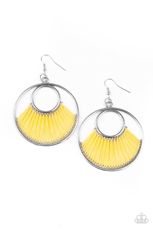 Paparazzi - Really High-Strung - Yellow Earrings