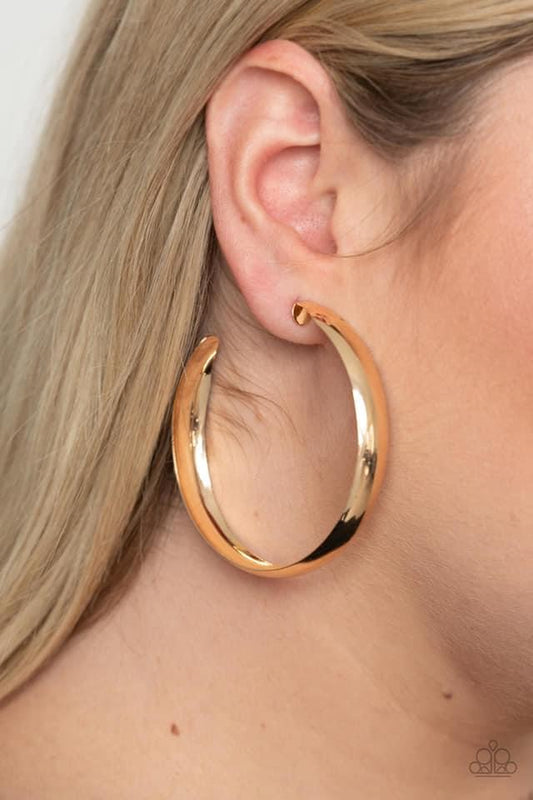 Paparazzi- BEVEL In It - Gold Earrings