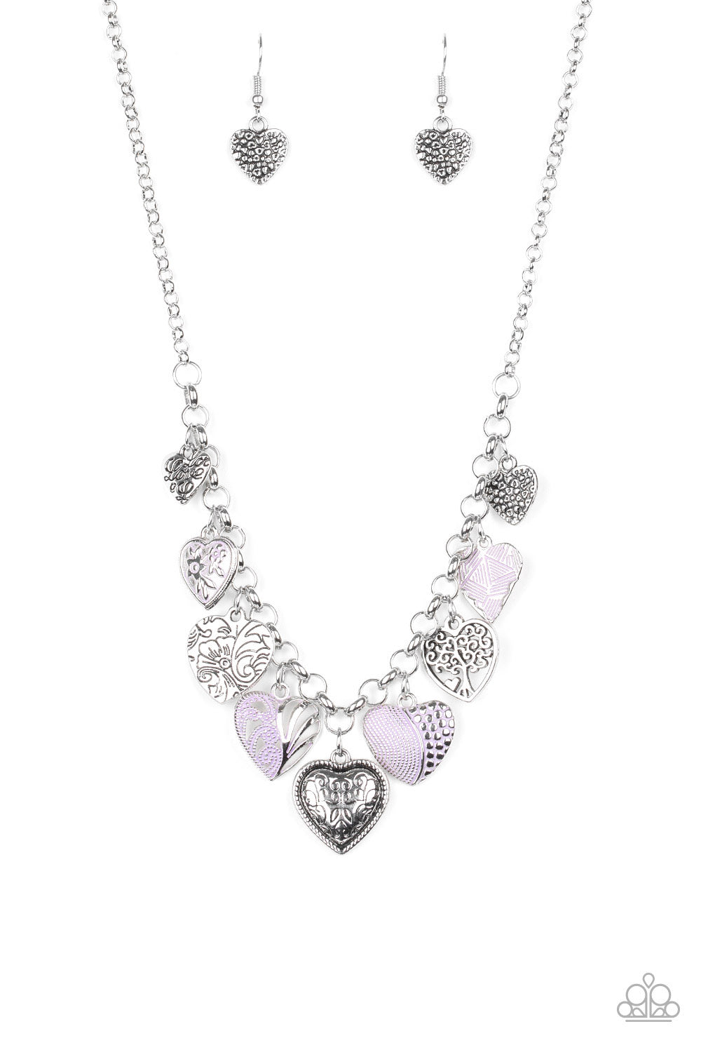 Paparazzi- Grow Love - Purple Necklace and Garden Hearts - Purple Bracelet Set