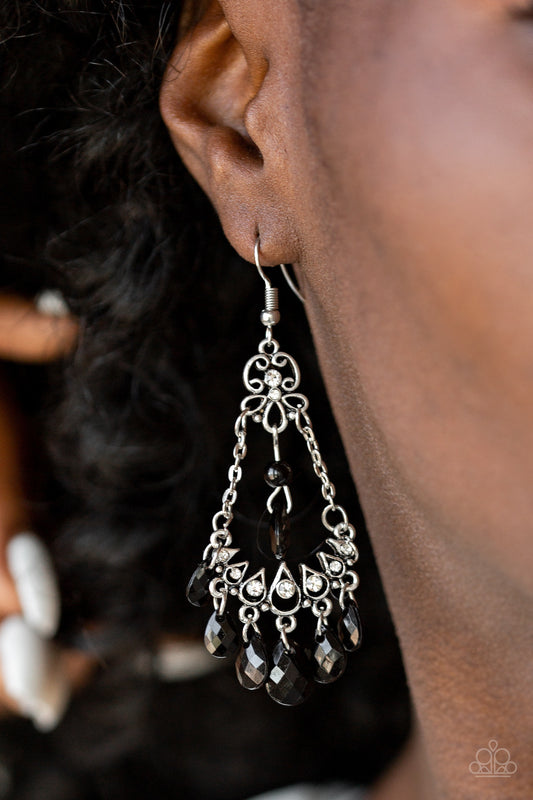 Paparazzi - Malibu Sunset - Black Earrings