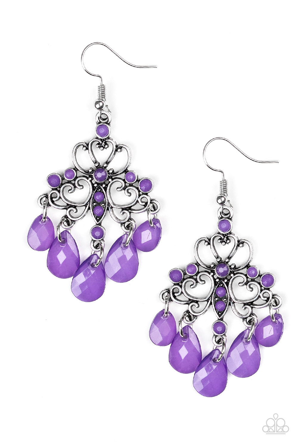 Paparazzi - Dip It GLOW - Purple Earrings