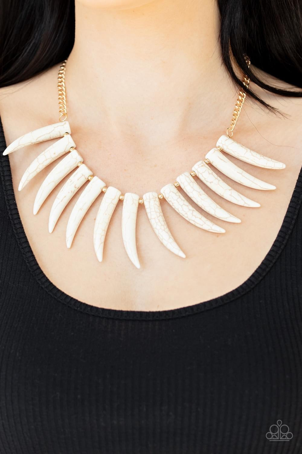 Paparazzi - TUSK TUNDRA - WHITE NECKLACE