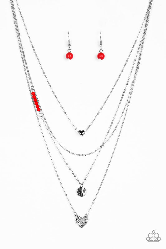 Paparazzi - Gypsy Heart - Red Necklace