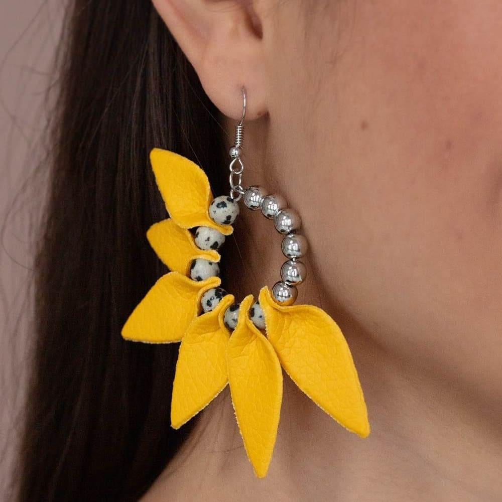 Paparazzi - Flower Child Fever - Yellow Earrings